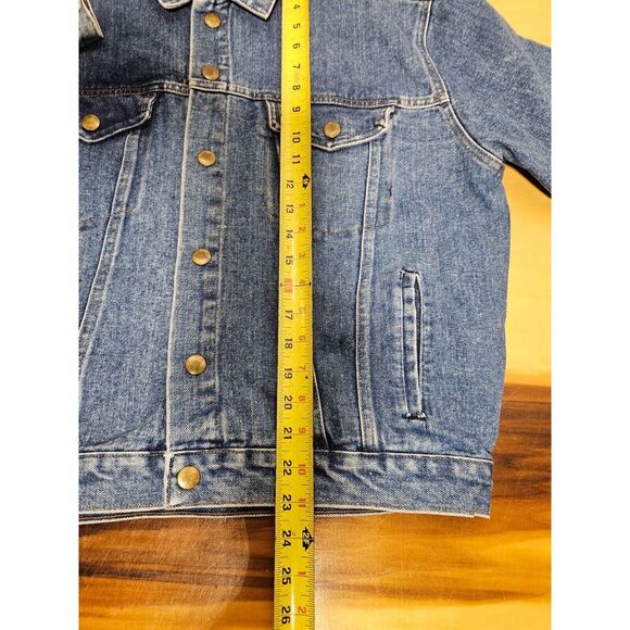Vintage Denim Diamond Double U Size XL Jean Jacket Adjustable Waist Machine Wash - Picture 8 of 10